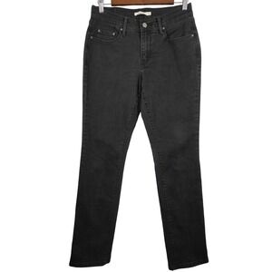 Levis 505 Jeans‎ Womens 4 Gray Charcoal Wash Mid Rise Straight Stretch Denim